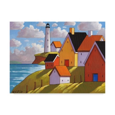 Cathy Horvath-Buchanan 'Lighthouse Cottage Hillside View' Canvas Art,18x24